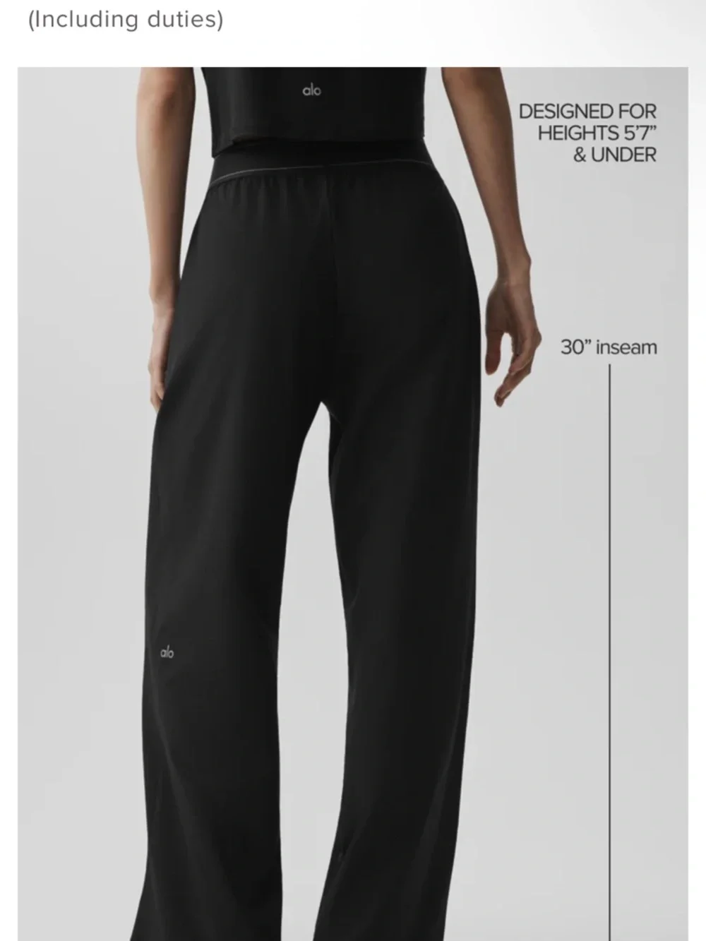 ALO Yoga Women’s Black Wide-Leg Lounge Pants suit up trouser - Picture 3 of 7